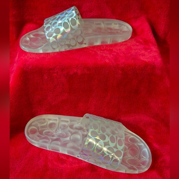 Coach Ugo Signature Clear/Iridescent Rubber Slides -Size 7 - Picture 4 of 7
